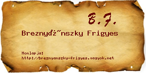 Breznyánszky Frigyes névjegykártya